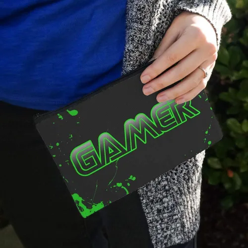 Vista 3 de Gamer Paint Splatter Gaming Geek - Estuche organizador de lápices con cremallera