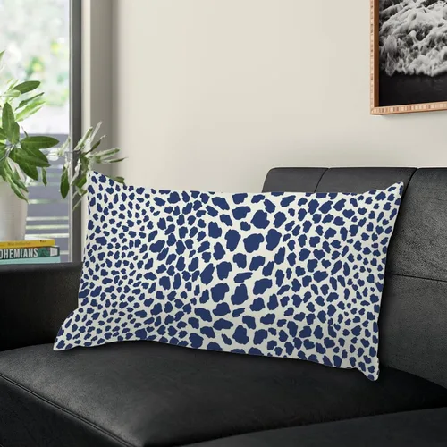 Vista 6 de Throw Pillowcase Navy Cheetah Leopard Print Animal Rectangular Cushion Cover Animal Background Decorative Pillow Home Cotton Linen 12x16 Elegant