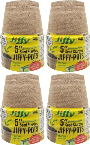 Vista 10 de Jiffy Macetas de turba biodegradables para plántulas, 5 pulgadas, paquete