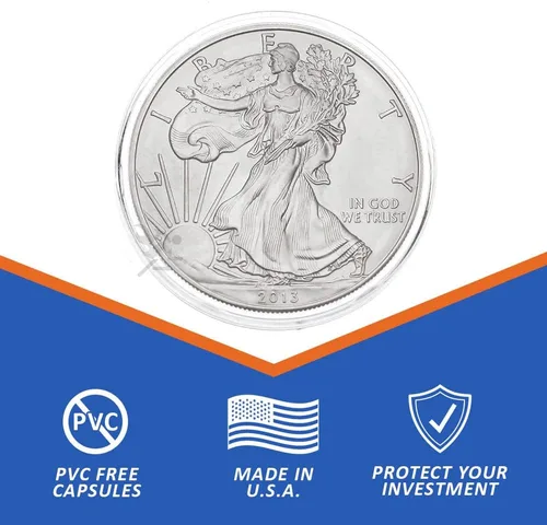 Vista 3 de (20) Air-tite H-40 - Cápsulas de soporte para monedas de ajuste directo para American Silver Eagles y 1 onza China Silver Panda Sterling por