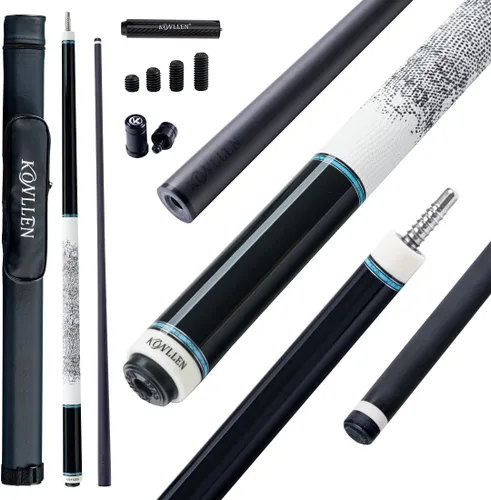 Vista 18 de KONLLEN 2.0 Carbon Fiber Pool Cue, Low Deflection Pro Taper 005 AK75-blanco