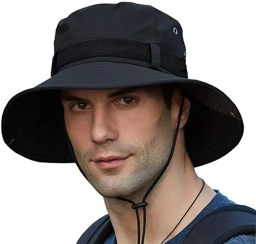 Vista 2 de Sombrero de sol plegable con protección solar UV, impermeable, transpirable, ala ancha