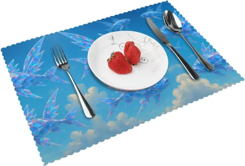 Vista 13 de Rectangular Placemats Set of 4, Heat Resistant Dream Candy Mountains Printed Kitchen Dining Table Mats