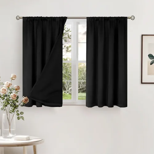 Vista 78 de BGment - Cortinas opacas para sala de estar de 63 pulgadas de largo, juego de 2 paneles, cortinas para oscurecer toda la habitación, cortinas