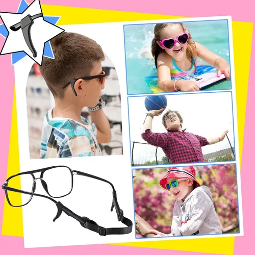 Vista 7 de SMARTTOP kids eye glass Strap with storage box No Tail sunglass Strap Eyeglass Holder Around Neck-Adjustable Eyewear Retainer