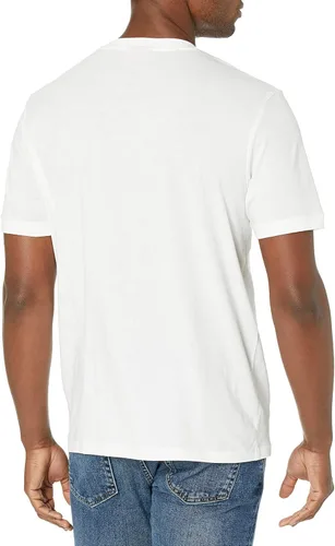 Vista 2 de Hugo Mens Ribbed Crew Neck Regular Fit Center Logo T-Shirt Blanco (Chalk White)