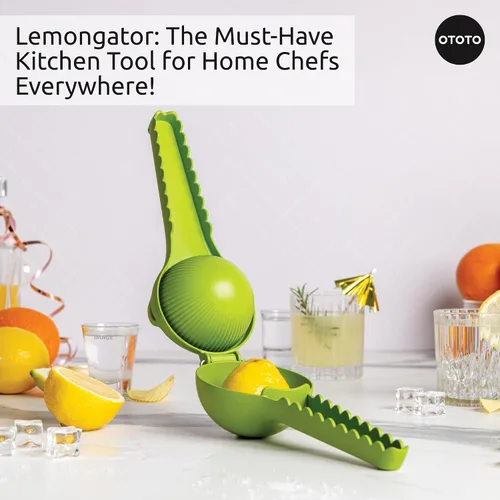 Vista 6 de OTOTO Lemongator Exprimidor de Limón Manual - Exprimidor de Limón Fácil de Sostener Manual para Limón, Lima, Naranjas - Libre de BPA, Apto