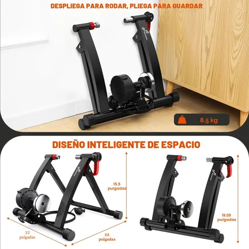 Vista 8 de Sportneer Entrenador de Bicicleta – Soporte magnético estacionario para bicicleta para ruedas de 26-28 pulgadas y 700C – Soporte de entrenador
