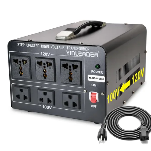 Vista 15 de 500W US al convertidor de voltaje de Japón 120V a 100V transformador reductor