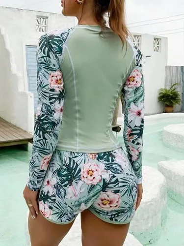 Vista 5 de Conjunto de tankini azteca de manga larga para mujer