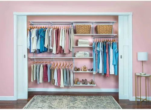 Vista 21 de Organized Living freedomRail - Kit organizador de armario ajustable, 48 a 52 pulgadas, pera chocolate