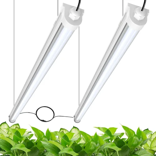 Vista 11 de JESLED Luces de cultivo impermeables para plantas de interior, 2 pies de espectro completo 5000K LED para inicio de semillas, plántulas y verduras