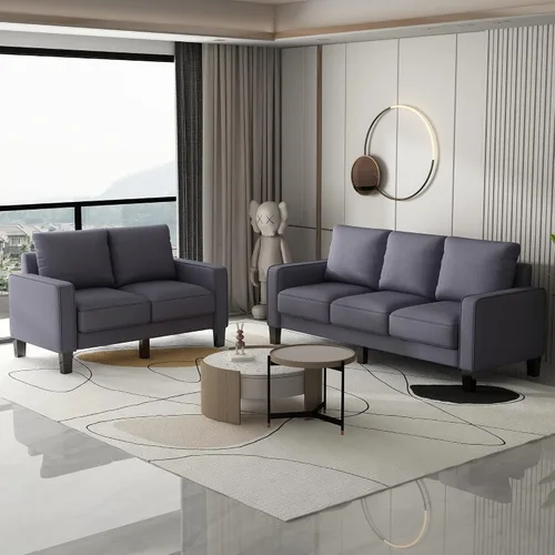 Vista 7 de Tmosi Moderno sofá tapizado, sofá de 3 plazas con almohadas de respaldo extraíbles para espacios pequeños, sofá de 3 plazas para dormitorio