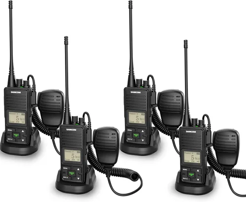 Vista 9 de SAMCOM FPCN10A Radio bidireccional con micrófono de altavoz impermeable (paquete de 2) Heavy Duty Long Range Walkie Talkies,20 Channels UHF