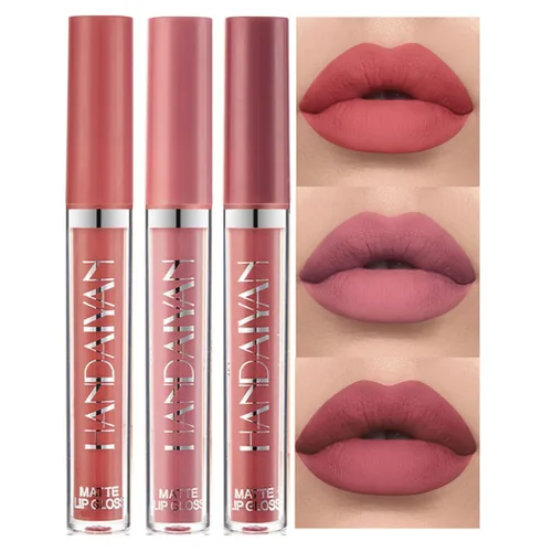 Vista 15 de BestLand Juego de 3 lápices labiales líquidos rojos atrevidos, seductores, brillo de labios mate de larga duración, impermeable, alto pigmento a