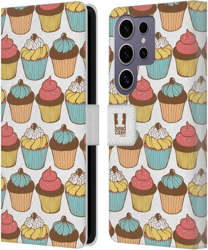 Vista 270 de Head Case Designs Assortment Cupcakes Happiness Leather Wallet Case Compatible with Samsung Galaxy A07 4G Surtido