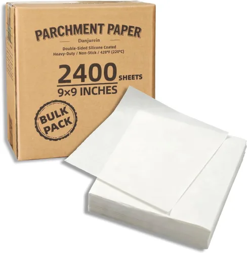 Vista 16 de Cuadrados pequeños de pergamino precortados a granel de 5 x 5, 3200 hojas, sin blanquear, antiadherentes, para envoltorios de dulces, papel de Marrón