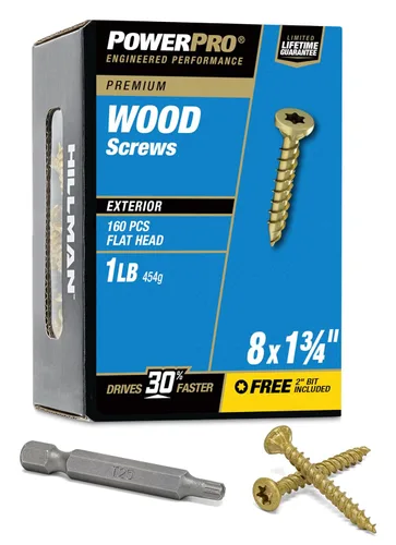 Vista 14 de Power Pro Tornillos de madera para exteriores de alta calidad, tornillos de cubierta multiusos #8 x 1-1/4 pulgadas para proyectos al aire libre