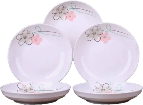 Vista 14 de Juego de 5 platos de cerámica con bonito diseño de gato, platos llanos grandes de porcelana para ensalada de postre de 7.28 pulgadas, platos