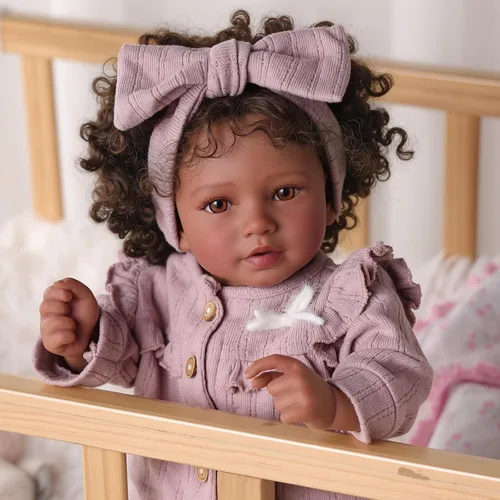 Vista 3 de BABESIDE Reborn Baby Dolls Black Girl, muñeca de bebé realista linda de 20 pulgadas