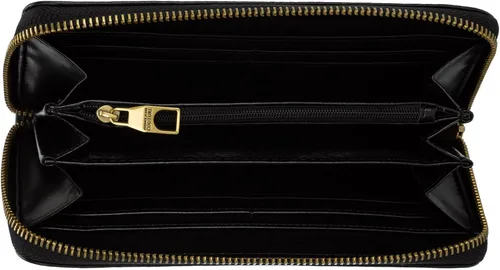 Vista 2 de VERSACE JEANS COUTURE CARTERA MUJER 72VA5PA1 EN PIEL NEGRO FAUX CON CREMALLERA ALREDEDOR Y LOGO METAL, Cartera con cremallera