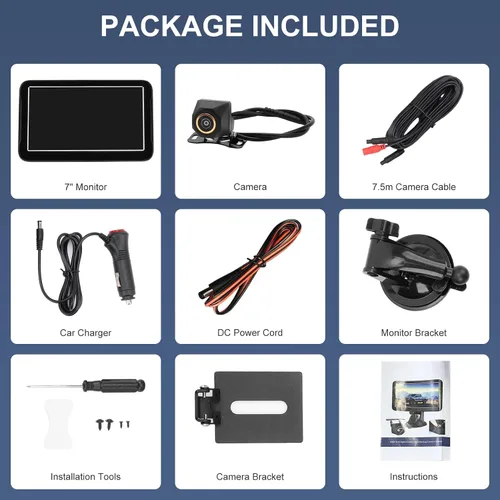 Vista 6 de High Definition 1080P Backup Camera System with 7-Inch Monitor for Trucks, Rearview Camera Kit