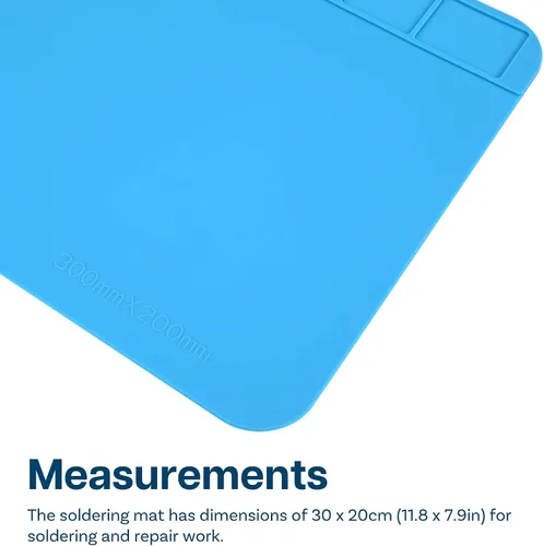 Vista 4 de MMOBIEL Alfombrilla de Soldadura y Reparación de Silicona – Resistente al Calor hasta 932°F (500°C) – Banco de Trabajo Magnético Antideslizante
