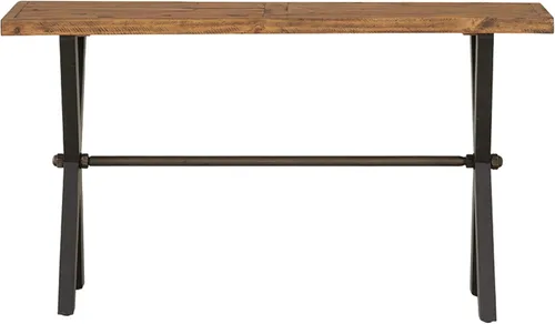 Vista 5 de Cortesi Home Austin - Mesa consola, madera maciza recuperada con patas de madera negra, pino miel