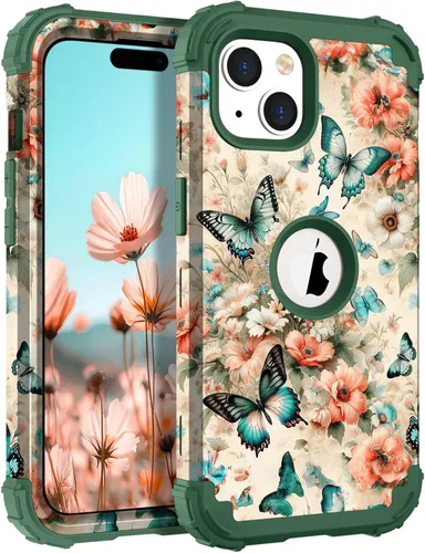 Vista 102 de Hocase Funda para iPhone SE 2022/2020, resistente a prueba de golpes, de plástico duro+goma de silicona, funda protectora híbrida para iPhone SE