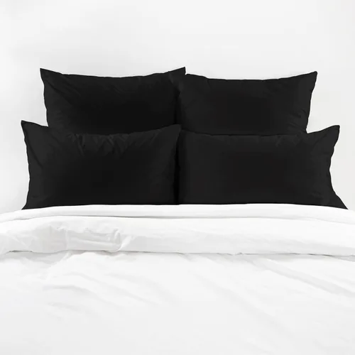 Vista 6 de Superity Linen Fundas de almohada de tamaño estándar, paquete de 2 unidades, 100% algodón suave y cómodo, color negro
