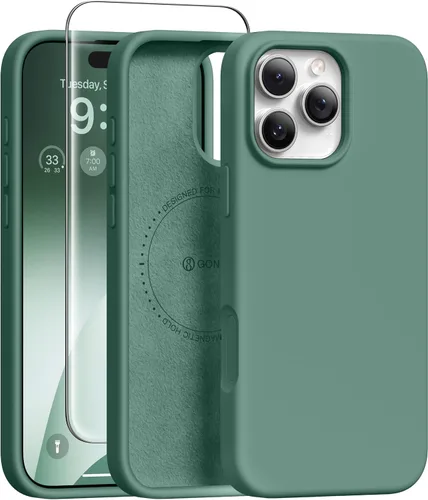Vista 226 de GONEZ Funda magnética para iPhone 12 Case / 12 Pro Case, compatible con MagSafe, [protector de pantalla + protector de lente de cámara], funda