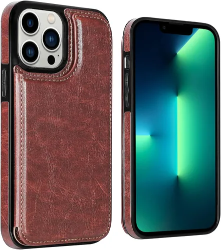 Vista 7 de Funda tipo cartera para iPhone 13 Pro Max, funda de piel sintética suave prémium con función atril y función atril para iPhone 13 Pro Max de 6.7