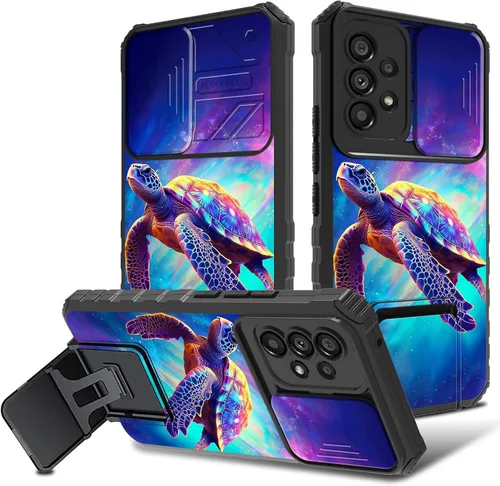 Vista 20 de Funda para Samsung Galaxy A53 5G con cubierta de cámara y soporte de soporte, resistente a prueba de golpes, TPU funda protectora para Samsung