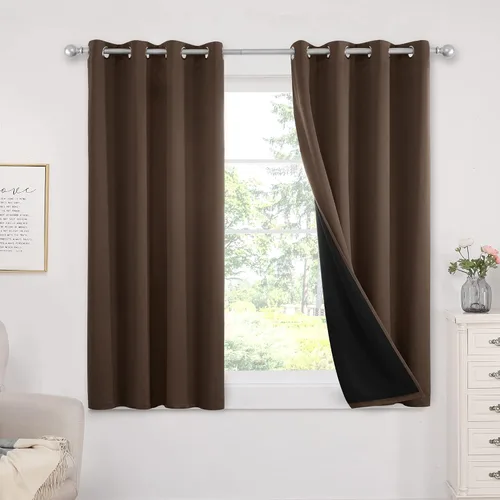 Vista 84 de Deconovo cortinas blackout 100 % con forro totalmente negro con aislamiento térmico de doble capa, oscurecimiento de la habitación, ahorro