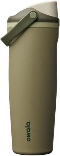 Vista 27 de Botella de agua Owala FreeSip con aislamiento de acero inoxidable con pico de dos vías, pajita incorporada y asa de cubo, fabricada para viajes