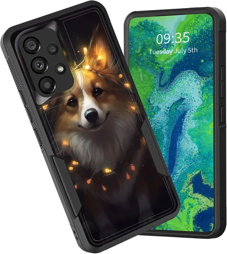 Vista 80 de Funda protectora para Galaxy A13 5G, doble capa híbrida resistente a prueba de golpes, policarbonato duro, silicona suave, TPU, funda protectora