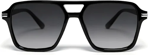 Vista 14 de VISOONE Black Retro Square Aviator Sunglasses Women Men