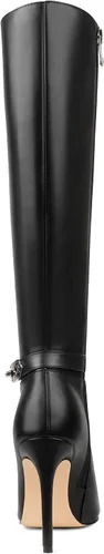 Vista 7 de COLETER Botas altas hasta la rodilla para mujer, con punta puntiaguda, hebilla de aguja, botas de vestir con cremallera