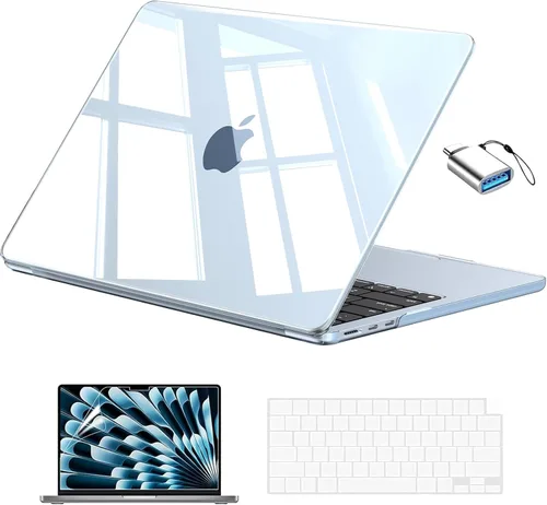 Vista 18 de EooCoo Funda para MacBook Air de 13 pulgadas M5/M4/M3/M2 2026-2022, color Crystal Black