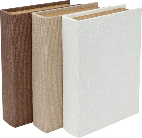 Vista 12 de DECOR4SEASON Juego de 3 cajas de libros de imitación decorativas de lino