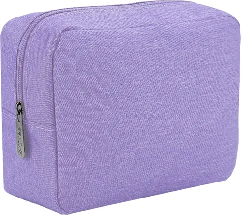 Vista 13 de Bolsa de maquillaje E-Tree, estuche mediano de viaje con cremallera para bolso, estuche de cosméticos con cepillo para el cuidado de la piel