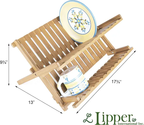 Vista 4 de Lipper International 8813 Plegable de Madera de Bambú, 17-3/4" x 13" x 9-3/4