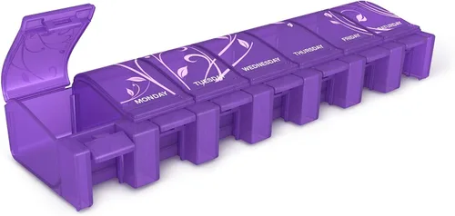 Vista 7 de Ezy Dose Pastillero de 3 compartimentos de tacto suave, planificador de medicamentos, caja organizadora de vitaminas, conveniente y fácil de usar