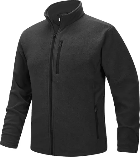 Vista 7 de 33,000ft - Chaqueta de forro polar con cremallera completa para hombre, ligera, cálida y suave, chaquetas de manga larga con bolsillos