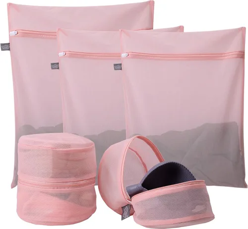 Vista 8 de Bolsa de lencería para lavar delicados, bolsas grises para ropa delicada, 5