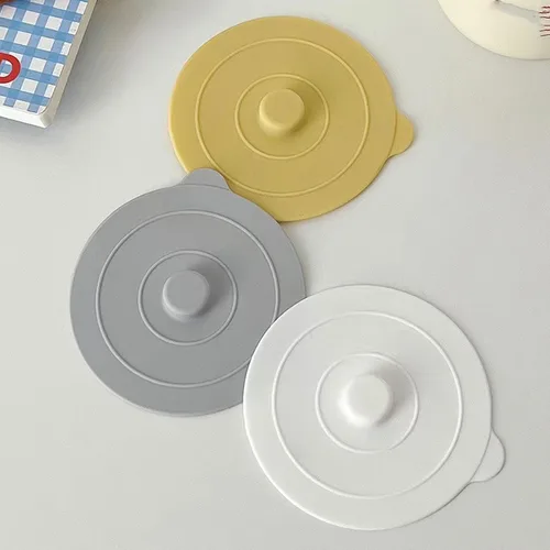 Vista 9 de Silicone Lids, Silicone Cup Covers Round Universal Cup Cover 6Pcs Silicone Cup Lid Wine Glass Covers 9.5cm Red Yellow Black White Dark Grey Light
