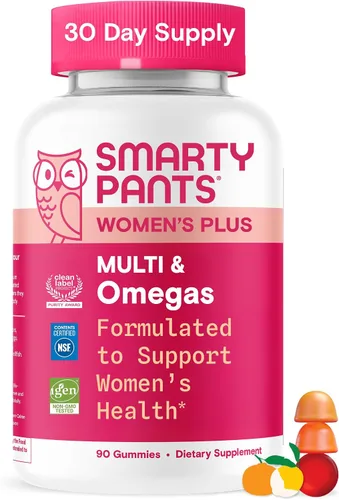 Vista 14 de SmartyPants Gomitas multivitamínicas para mujeres: aceite de pescado Omega 3 (EPA/DHA), metilfolato, CoQ10, vitamina D3, C, vitamina B12, B6, A, K