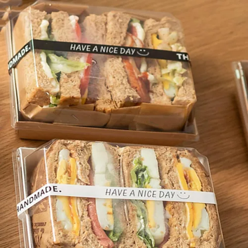 Vista 8 de Paquete de 40 cajas de papel para embutidos con tapas transparentes, 7 x 5 pulgadas, contenedor desechable marrón para panadería, cajas para llevar