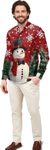 Vista 23 de Camisas polinesias para hombre con patrones de hojas tropicales polinesias, camisa hawaiana de manga larga para hombre, ropa de vacaciones de otoño