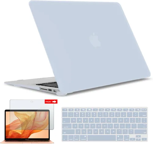 Vista 45 de iBenzer Carcasa rígida de plástico con superficie suave 3 en 1 y cubierta para teclado y protector de visualización para MacBook Air, Negro